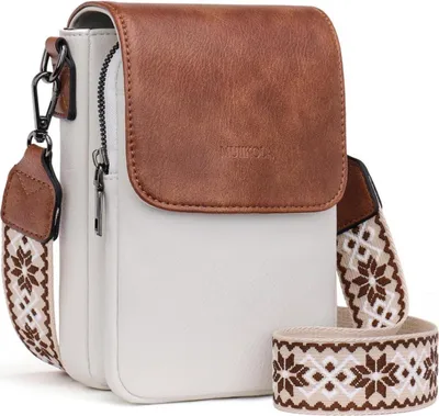 Produktbild von MUIIKOLA Handytasche Umhängetasche RFID Groß Kapazität Damen Leder Geldbörs Z-beige-braun