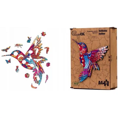 Produktbild von Holzpuzzle, Feiner Kolibri-Vogel-Puzzle Pua4-00703