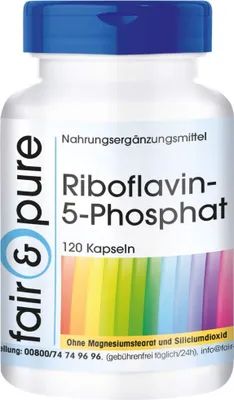 Obrázok produktu pre Výživový doplnok Fair & Pure Riboflavin 5 Phosphat, 120 kapsúl