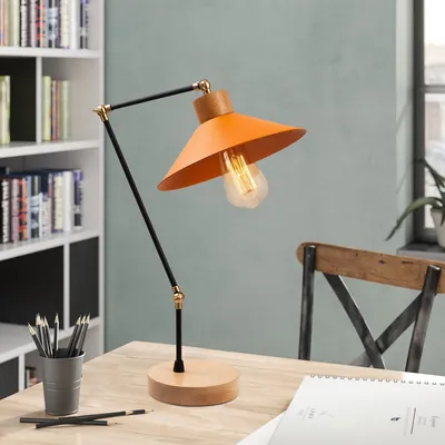 Image de Opviq, Manavgat- Manavgat NOR, orange, lampes de bureau, corps en métal