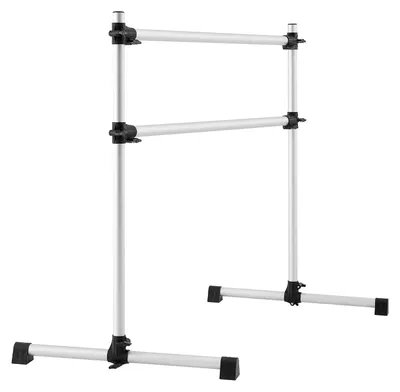 Zdjęcie produktu dla Drążek baletowy podwójny regulowany stabilny do tańca pilates aluminiowy