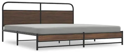 Obrázek produktu pro Rám postele bez matrace, kovový, barva ořech, rozměry 200x200 cm