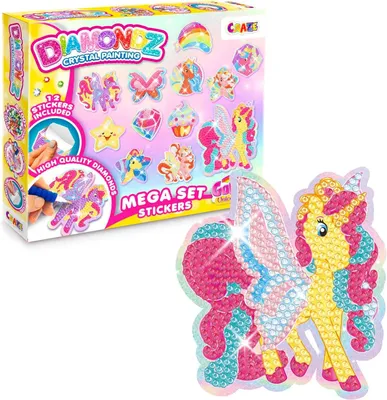Immagine prodotto di Set di adesivi a forma di diamante, 12 modelli, 9 colori, per bambini