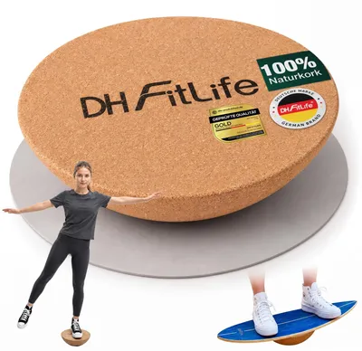 Productafbeelding van Balansbord kurk - Halve bal - 30 x 10 cm - Surfbalans - Voor training en tricks
