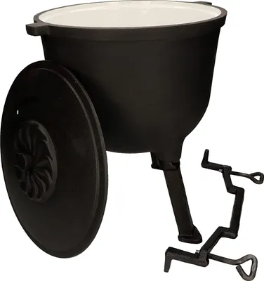 Produktbild von KOTARBAU® Gusseisenkessel 15 L emailliert Massiver Kessel für Feuerstellen mit Dichtem Deckel