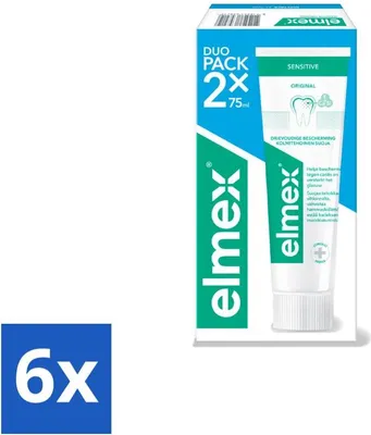 Immagine prodotto di Dentifricio Elmex - Sensitive Duo Pack - Denti sensibili - 2 x 75 ml - Confezione risparmio - 6 pezzi