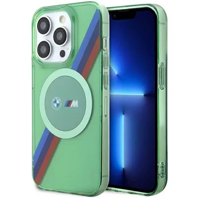 Produktbild von Etui Bmw M Tricolor Streifen Magsafe Na Iphone 15 Pro - Zielone