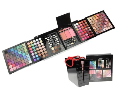 Produktbild von Kosmetik Geschenkset 177 Farben Make-up Kit für Gesicht, Augen, Lippen mit Lidschatten, Lippenstift, Rouge, Puder