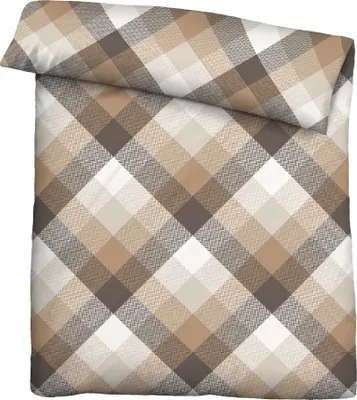 Produktbild von Traumhaft schlafen - Castell - Markenbettwäsche Baumwoll Satin Bettwäsche 0060473 CHECK color: chocolate, size: 1x 155x220 cm + 1x 80x80 cm