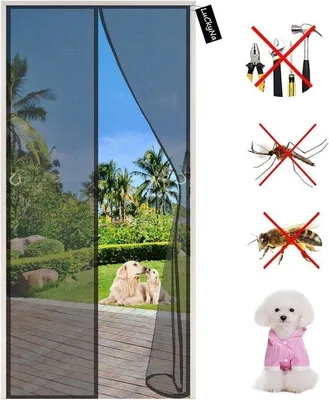 Produktbild von Famanu Magnetische Hordentür 125 x 230 cm - Selbstschließend, Insektenschutz für Türen