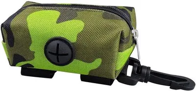 Productafbeelding van Ibenzoa® Hondenpoepzakhouder van canvas – waterdicht, ruimte voor 2 rollen, verstevigd rubberen uitgangsruimte, met 2 bevestigingsmogelijkheden voor riem en tas