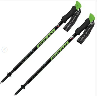 Produktbild von Fizan Compact 3- leichter 3-teiliger Trekkingstock 158 gr Grün Paar leichtester Alu Wanderstock der Welt