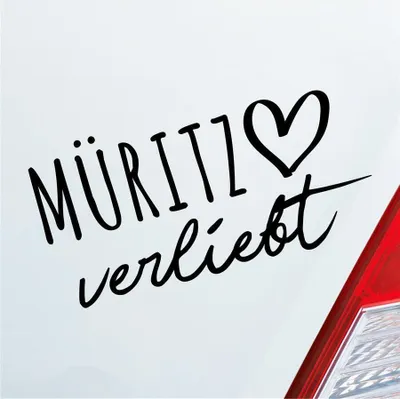 Produktbild von Auto Aufkleber Müritz verliebt Herz See Sea Liebe Car 19x10 cm Schwarz Matt Sticker Heckscheibenaufkleber