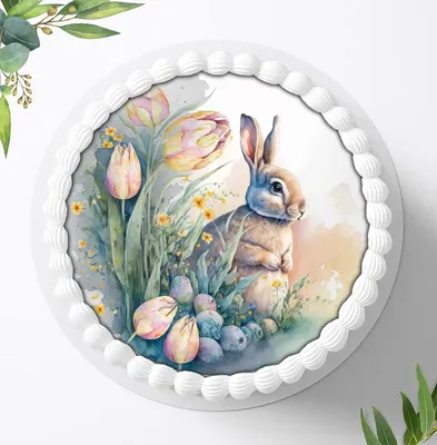 Produktbild von Für die Geburtstags Torte ein Tortenaufleger, Zuckerbild mit dem Motiv: Ostern, Essbares Foto für Torten, Fondant, Ø 20cm, 1275z