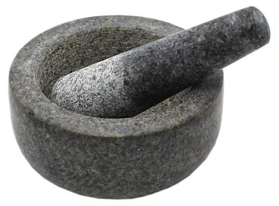 Obrázok produktu pre JADE TEMPLE 17028 Kamenný mlynček s tĺčikom, granit, sivý 14 x 7,7 cm