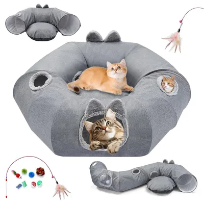 Produktbild von Faltbarer Katzentunnel mit Bett für interaktive Spielzeit
