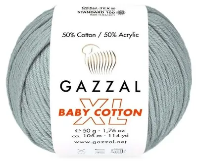 Obrázek produktu pro Příze Gazzal Baby Bavlna XL 3430, šedá barva - pro pletení a háčkování