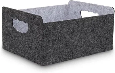Produktbild von Famanu Filzaufbewahrungsbox - Faltbare, robuste Filzbox in Schwarz (1 Stück)