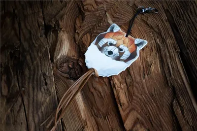 Image de Porte-clés Origami réfléchissant - Panda rouge