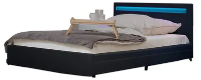 Produktbild von HOME DELUXE - LED Bett NUBE mit Schubladen 140 x 200 Dunkelgrau Polsterbett, KI-generiertes Bild