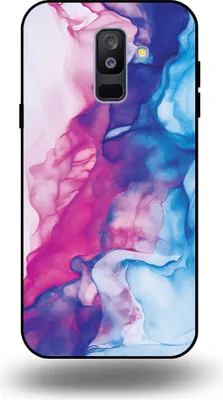 Produktbild von Smartphonica Telefon Fall passt Samsung Galaxy A6 Plus 2018 mit rosa blau Marmor Print - TPU Backcover Fall Rose blau Marmor Design