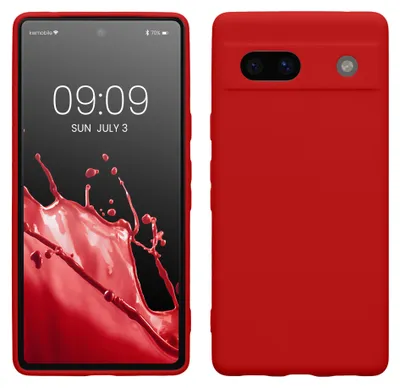 Produktbild von kwmobile Handyhülle für Google Pixel 7a Hülle - weiches Handy Silikon Case - Schutzhülle Cover - Klassisch Rot
