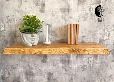 Produktbild von MoonTree | rustikales Wandregal aus Holz Ventura, 130cmx30cmx4.4cm, Dark Oak | Hängeregal, Regalboden, Wandregal Holz für Wohnzimmer, Küche & Flur
