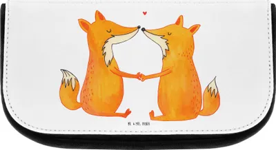 Produktbild von Mr. & Mrs. Panda Toilettentasche Füchse Liebe - Weiß - Geschenk, kosmetiktäschchen, Freundin, Freund, Kosmetiktasche, Kulturbeutel, Schminktasche, kulturtäschchen, Fuchs