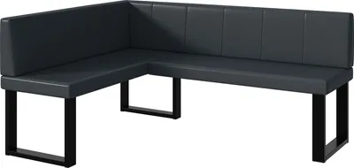 Produktbild von MEBLINI Eckbank für Esszimmer - Küchenbank - Essecke - Sitzecke Küche - PETER - U-Beine 128x168x87cm Links - Dunkelgrau Kunstleder