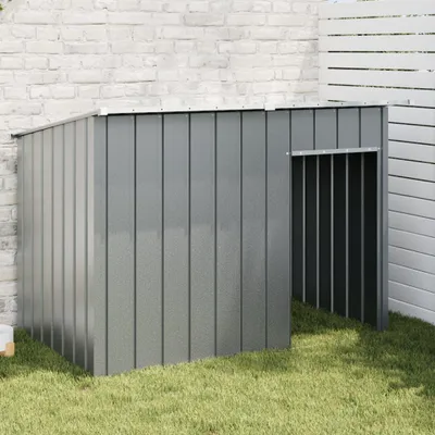 Image de vidaXL Niche pour chiens avec toit Anthracite 153x91x110 cm Acier galvanisé