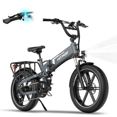 A gray electric bicycle is shown against a white background.
