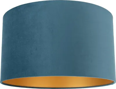 Produktbild von Samt Lampenschirm Blau 35 35 20 mit Goldener Innenseite