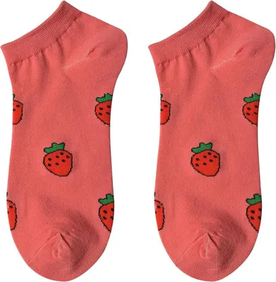 Produktbild von Clayre & Eef Lustige Socken one size Rot Polyester Erdbeeren