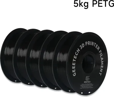 Produktbild von 3D-Drucker Filament - PETG 1,75 mm - 5 kg Spule - Vakuumverpackt - Für FDM/FFF 3D-Drucker - Schwarz