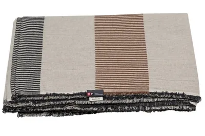 Produktbild von David Fussenegger Wohndecke Lino 'Blockstreifen' 135 x 200 cm Anthrazit