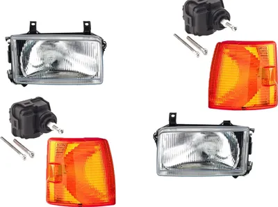 Produktbild von Scheinwerfer passend für VW Transporter T4 09/90-03 Links Rechts + LWR + Blinker 1H0941295E 1H0941295C 4A0941295 701941017 701941017C 701941018 Johns