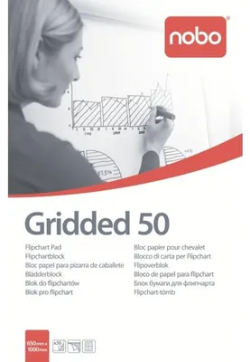 Image de Bloc flipchart 65x100cm 50 feuilles quadrillées blanc.