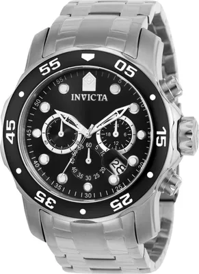 Obrázek produktu pro Invicta Pro Diver - SCUBA 0069 Pánské Hodinky - Quartz Hnutí - Nerezová Ocel s Černým Ciferníkem - 48 mm