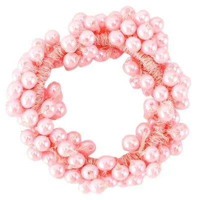 Image de Torsades de cheveux avec des perles - rose