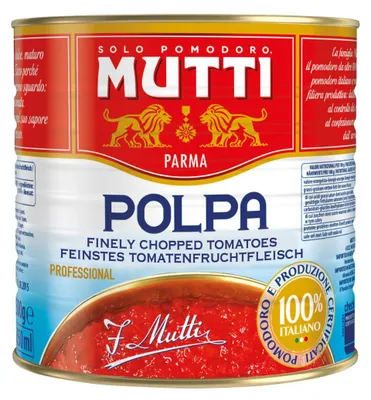 Obrázek produktu pro Mutti Polpa nejjemnější rajčatová dužina jemně nasekaná 2500g