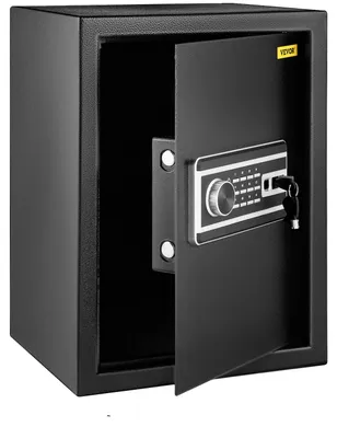 Produktbild von VEVOR 74 L Digitaler Doppel-Tür-Safe Einzahlungsbox Waffensafes Bargeld Bürosicherheit Schloss Starker Eisen Größerer Digitaler Safe, Passwort + Schlüssel + Fingerabdruck, 60 L