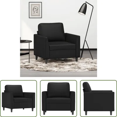 Obrázok produktu pre The Living Store kreslo čierne 60 cm umelá koža