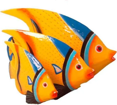 Produktbild von Deko-Fische aus Albesia-Holz im 3er-Set (Standfische)