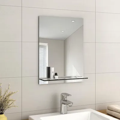 Zdjęcie produktu dla Lustro ścienne 45 x 60 cm, z półką, prostokątne, do łazienki