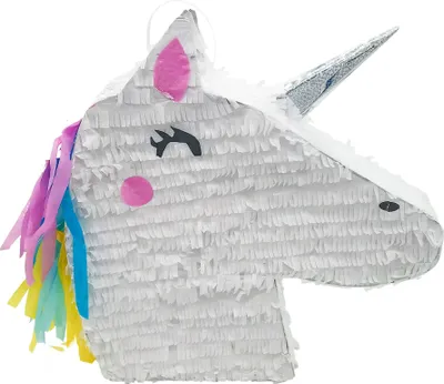 Obrázek produktu pro Roztomilý jednorožec pinata bílý-růžový-černý 47 x 32 x 8 cm - univerzální velikost