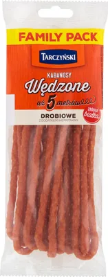 Zdjęcie produktu dla Kabanosy wędzone drobiowe z dodatkiem wieprzowiny 220 g Tarczyński