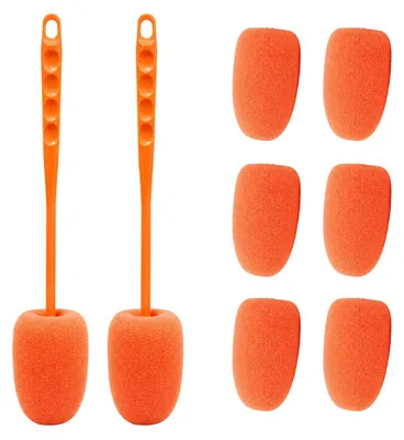 Produktbild von Reinigungskit für Flaschen mit 2 Bürsten und 6 austauschbaren Schwammaufsätzen