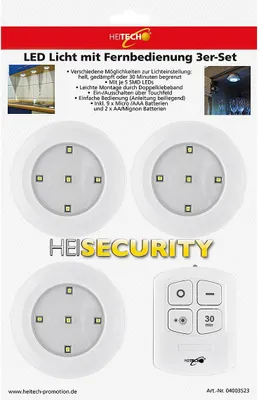 Obrázok produktu pre Heitech Heitech LED lampa s diaľkovým ovládaním, sada 3 ks