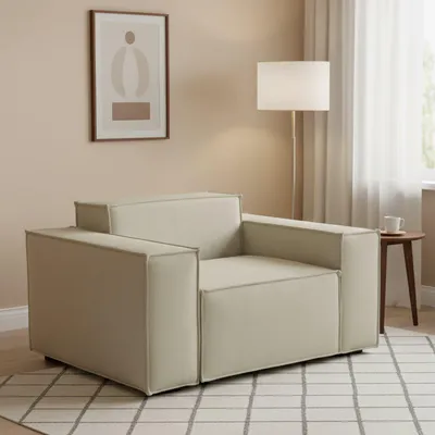 Produktbild von Lounge-Sessel Dbrogn, Lounge-Sessel, 100%  Italy, Relaxsessel aus gepolstertem Stoff, Cm 160x95h70, Beige
