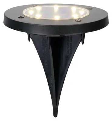 Produktbild von 8er-Set LED Solar-/Bodenspieß "KIAN" D: 11,5cm, Lampe für den Außenbereich im Functional Style, aus Metall und Kunststoff in schwarz, 12 cm hoch, Ø 11,5 cm, LED Platine – mit Schiebeschalter